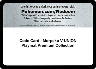 Code Card - Morpeko V-UNION Playmat Premium Collection