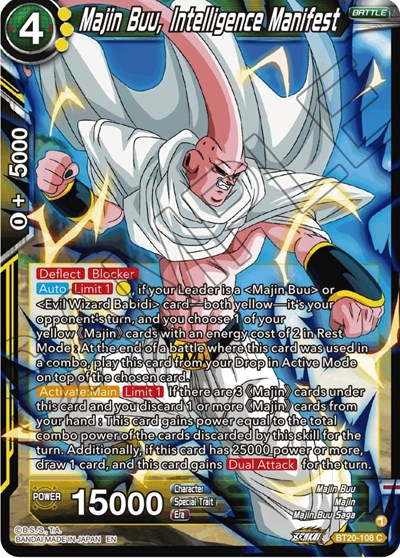 Majin Buu, Intelligence Manifest