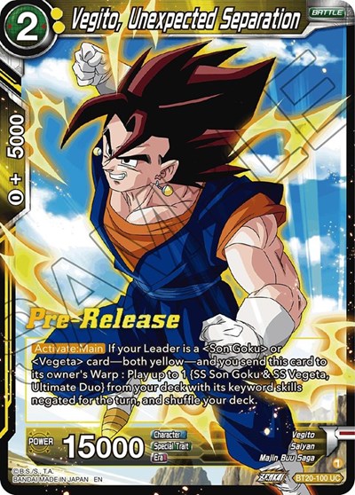 Vegito, Unexpected Separation
