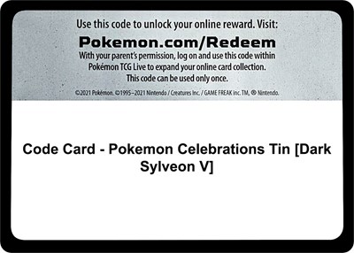 Code Card - Pokemon Celebrations Tin [Dark Sylveon V]