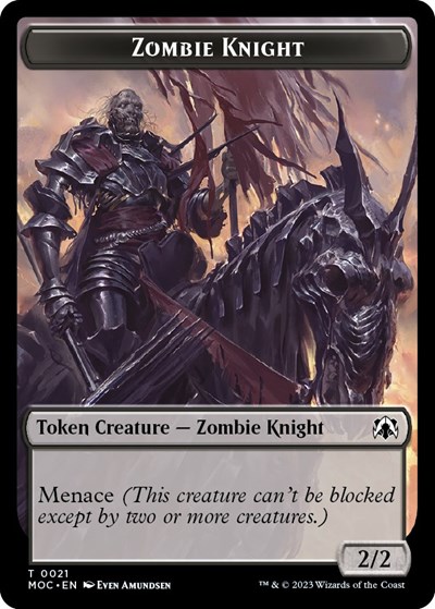 Zombie Knight // Human Double-Sided Token