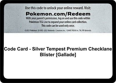 Code Card - Silver Tempest Premium Checklane Blister [Gallade]