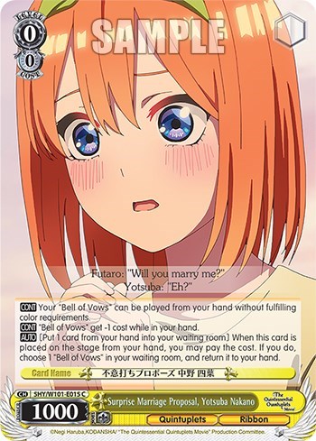Surprise Marriage Proposal, Yotsuba Nakano