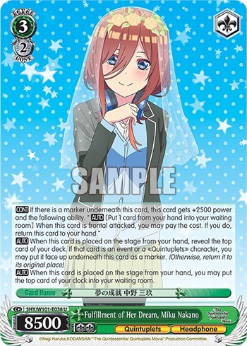 Fulfillment of Her Dream, Miku Nakano