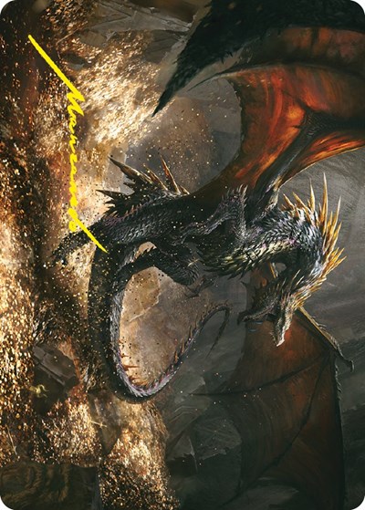 Cavern-Hoard Dragon Art Card (Gold-Stamped Signature)