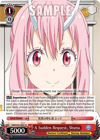 A Sudden Request, Shuna