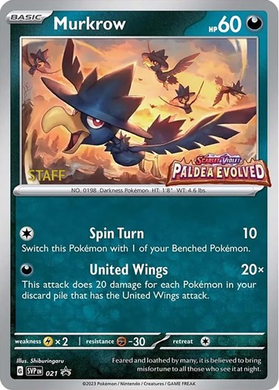 Murkrow - 021 (Prerelease) [Staff]