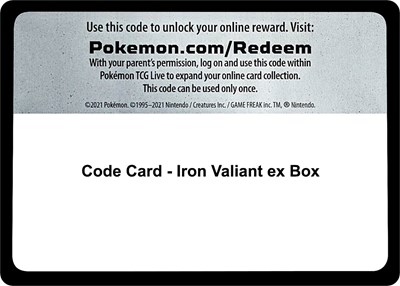 Code Card - Iron Valiant ex Box