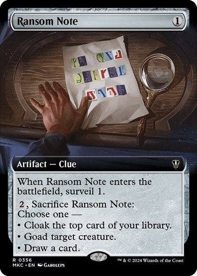 Ransom Note (0356) (Extended Art)