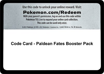 Code Card - Paldean Fates Booster Pack