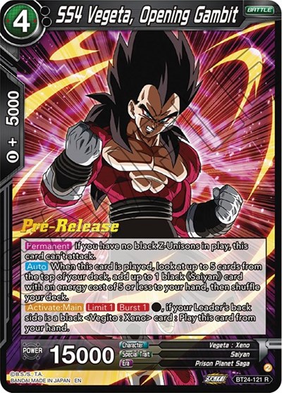 SS4 Vegeta, Opening Gambit
