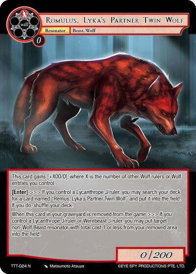 Romulus, Lyka's Partner Twin Wolf