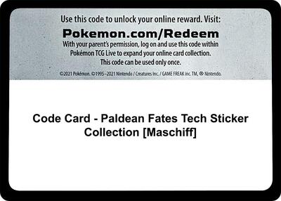 Code Card - Paldean Fates Tech Sticker Collection [Maschiff]