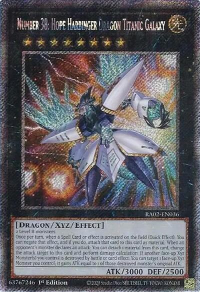 Number 38: Hope Harbinger Dragon Titanic Galaxy (Platinum Secret Rare)