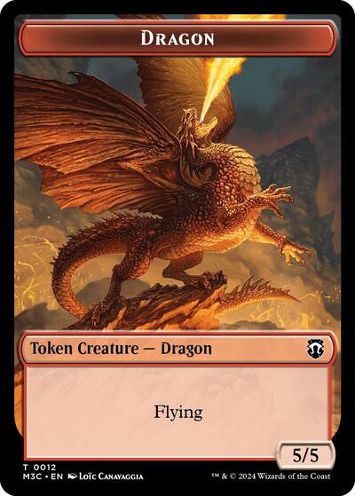 Dragon (Ripple Foil) // Treasure Double-Sided Token