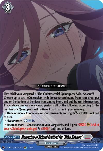 Memories of School Festival for "Miku Nakano" (EXC)
