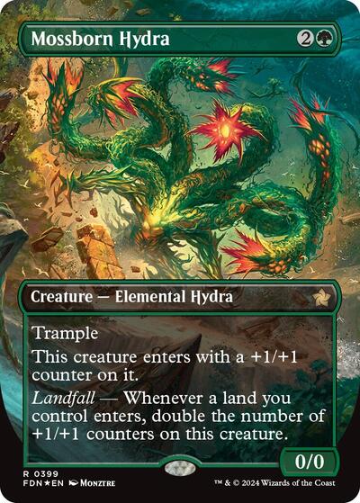 Mossborn Hydra (Borderless) (Mana Foil)