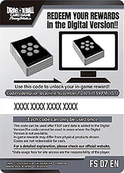 Code Card - Starter Deck 7: Vegeta (Mini) (FS07)