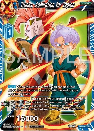 Trunks, Admiration for Tapion (Championship 2024 Finals Zenkai Pack)