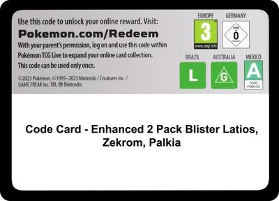 Code Card - Enhanced 2-Pack Blister Pack [Latios, Zekrom & Palkia]