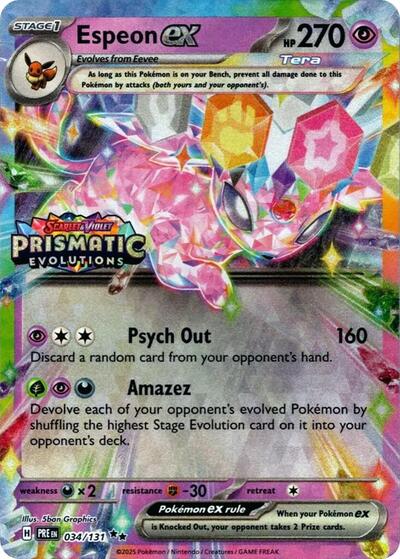 Espeon ex - 034/131 (Prismatic Evolutions Stamp)
