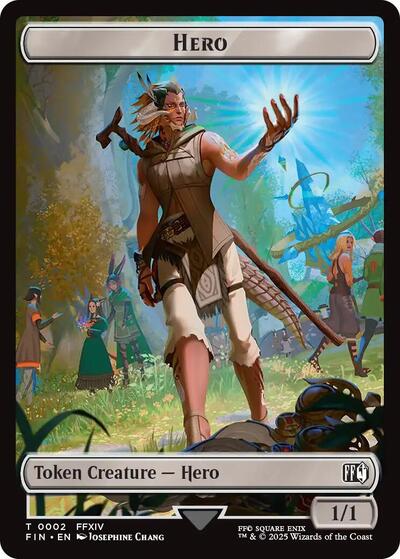 Hero (0002) // Wizard (0014) Double-Sided Token