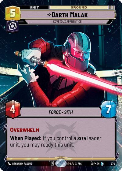 Darth Malak - Covetous Apprentice (Hyperspace Foil)