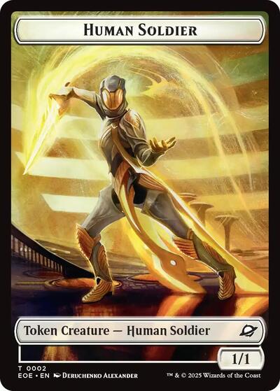 Human Soldier // Lander (0007) Doubled-Sided Token