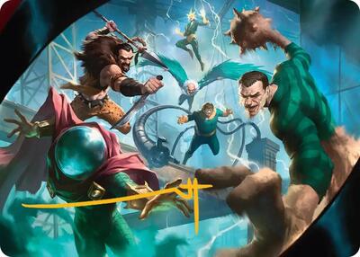 Behold the Sinister Six! Art Card (7/54) (Gold-Stamped Signature)