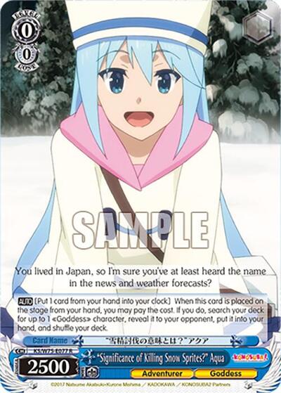 "Significance of Killing Snow Sprites?" Aqua