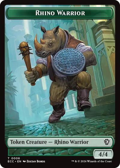Rhino Warrior // Elemental (0010) Double-Sided Token