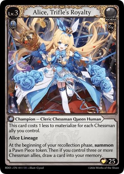 Alice, Trifle's Royalty