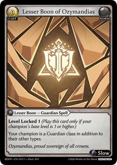Lesser Boon of Ozymandias