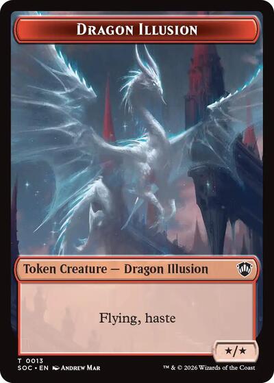 Dragon Illusion // Elemental (0002) Double-Sided Token