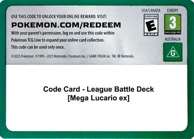Code Card - League Battle Deck [Mega Lucario ex]