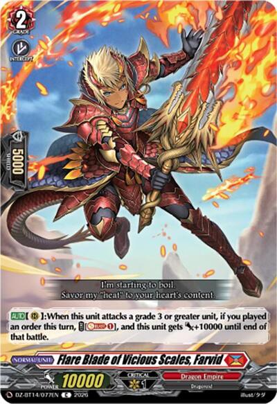 Flare Blade of Vicious Scales, Farvid