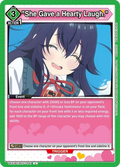 "She Gave a Hearty Laugh."